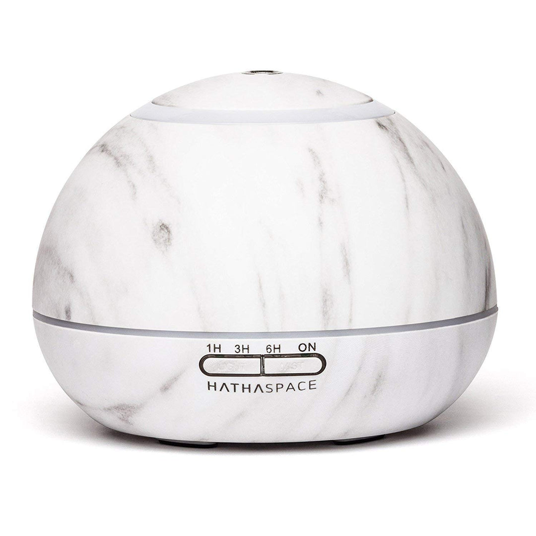 Marble Essential Oil Diffuser, Aroma Diffuser, 350ml Aromatherapy Diffuser, Diffusers for Home, Ultrasonic Cool Mist Room Humidifier, 24+ Hour Capacity, 7-Color Mood Light, BPA-Free (White)