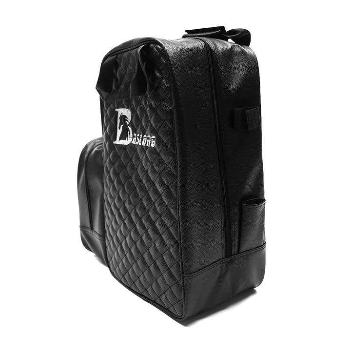 Professional Equestrian Bags Durable PU Leather Horse Riding Boots and Helmet Bag (Black0)