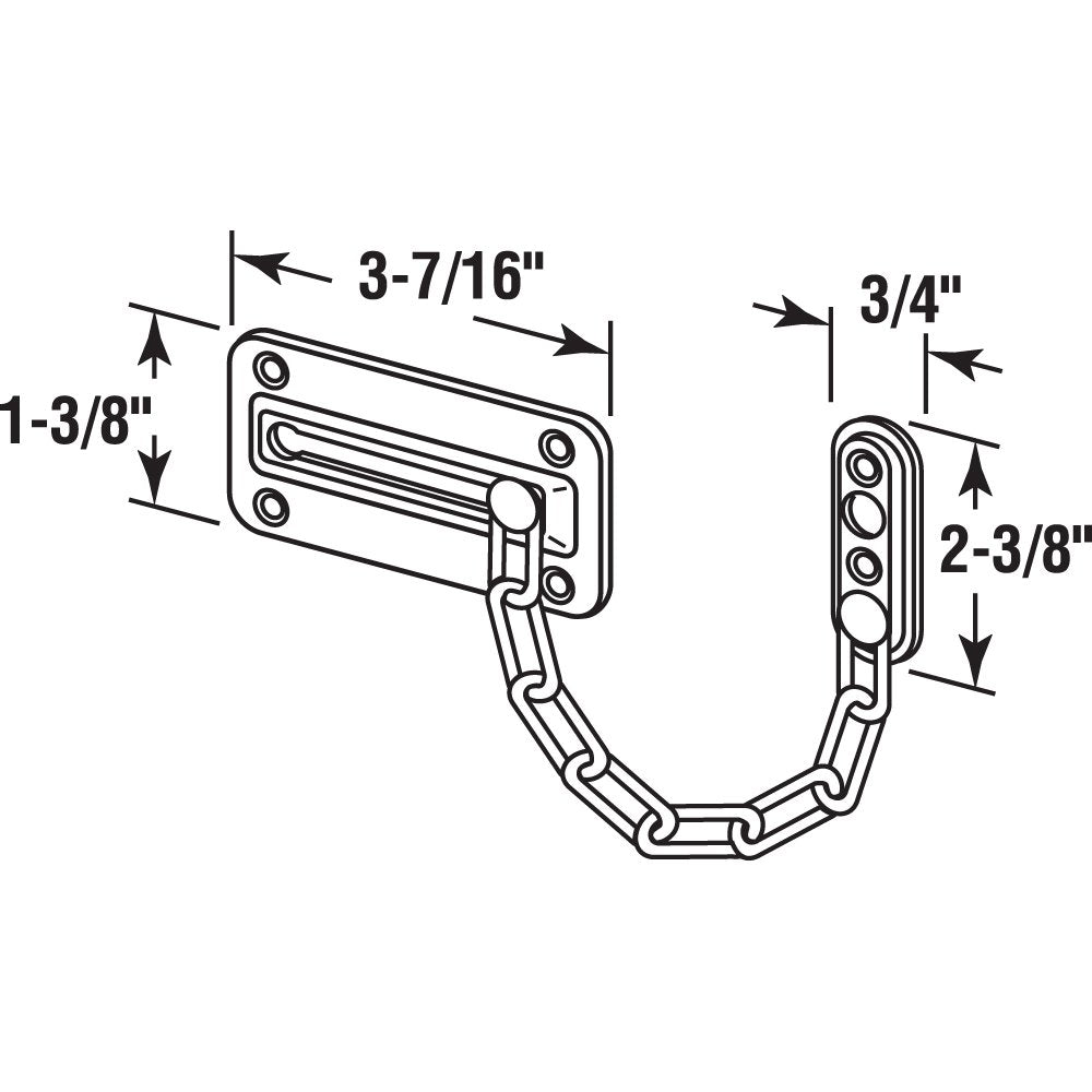 Prime-Line U 10533 Antique Brass Chain Door Guard (Single Pack)