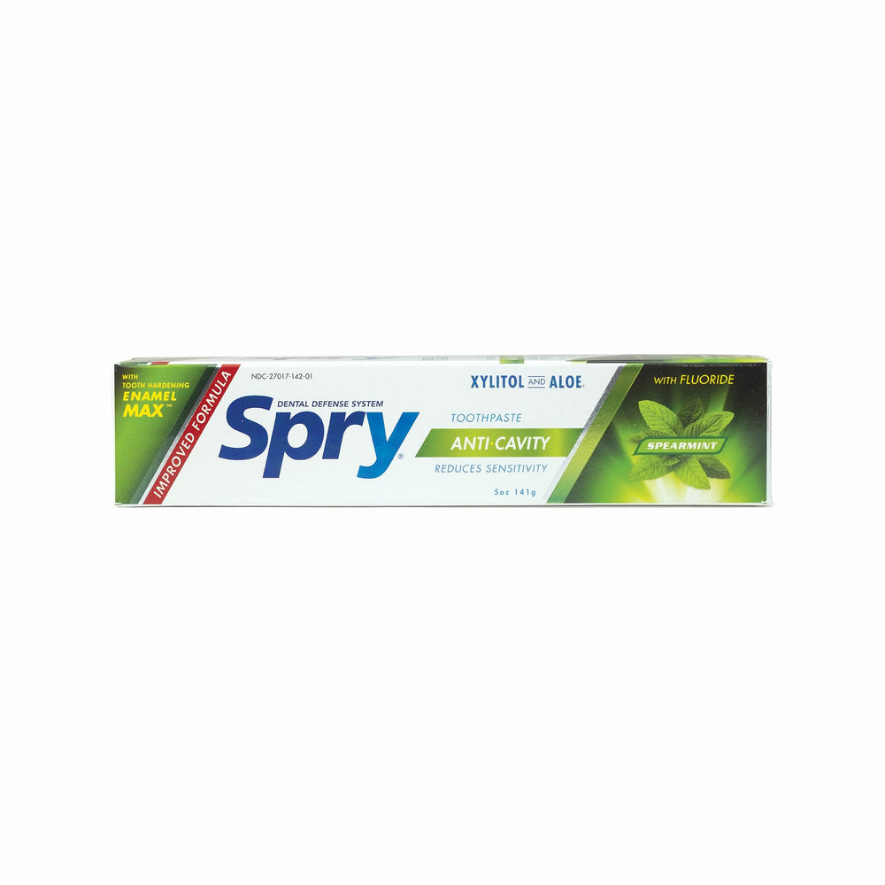 Xylitol Toothpaste 5oz, Fluoride Toothpaste Adult and Kids, Teeth Whitening Toothpaste with Xylitol, Natural Breath Freshening, Mouth Moisturizing Ingredients, Spearmint (Pack of 1)