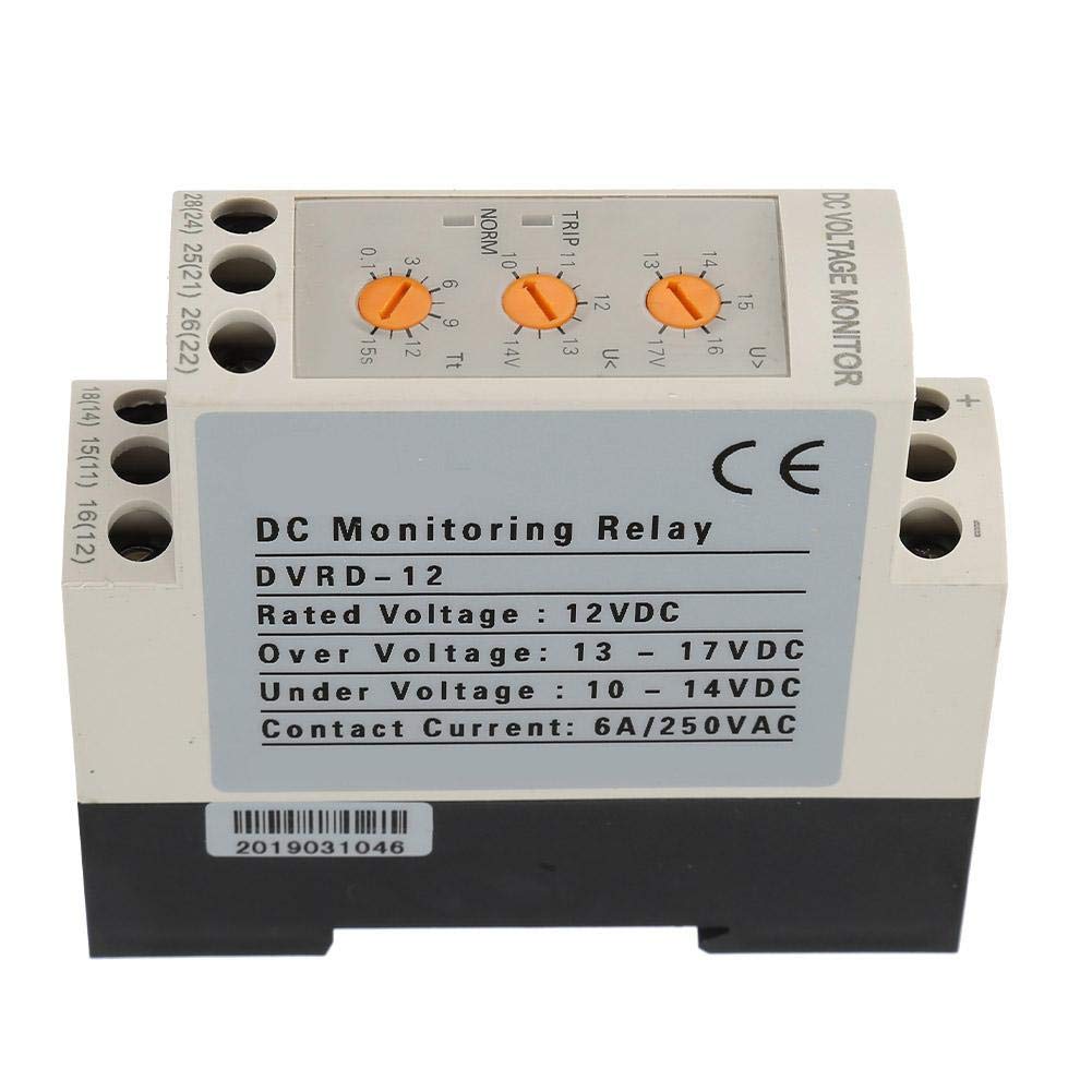 Voltage Monitoring Relay Over-Voltage and Under-Voltage Relay 35MM Rail 13-17V 10-14V(DC12V)
