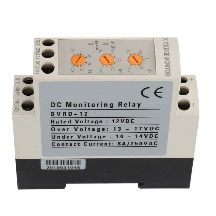 Voltage Monitoring Relay Over-Voltage and Under-Voltage Relay 35MM Rail 13-17V 10-14V(DC12V)