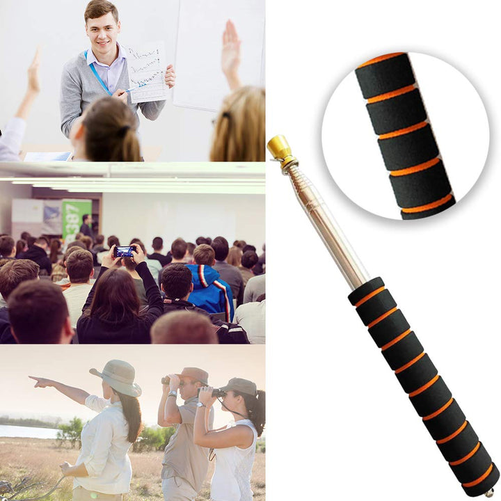2.5 M Telescopic Handheld Flagpole Extendable Tour Guide Flag Pole Teaching Pointer Stick with Anti-Slip Grip for Teaching Tour Groups Camping Outings