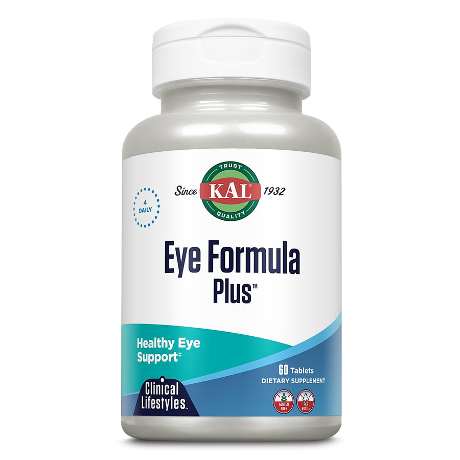 Eye Formula Plus, Eye Care and Vision Supplements for Adults, with Eye Vitamins Lutein and Zeaxanthin, Plus Bilberry Extract, Goji and Blueberry Extract, 60-Day Guarantee, 15 Servings, 60 Tablets