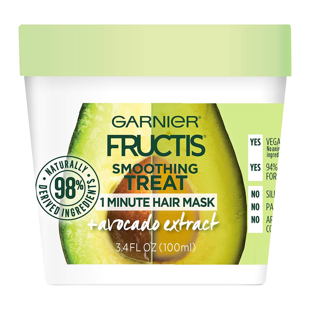 Fructis Smoothing 1 Minute Hair Mask, Avocado, 3.4 fl. oz. (Pack of 2)