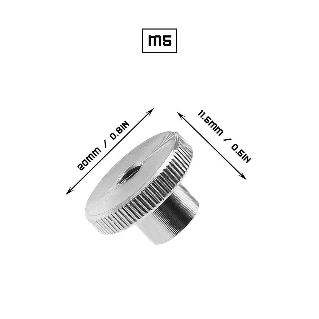 10PCS M5 High Knurled Thumb Nuts Female Thread 304 Stainless Steel Round Hand Grip Knob Lock Nuts DIN 466 Type