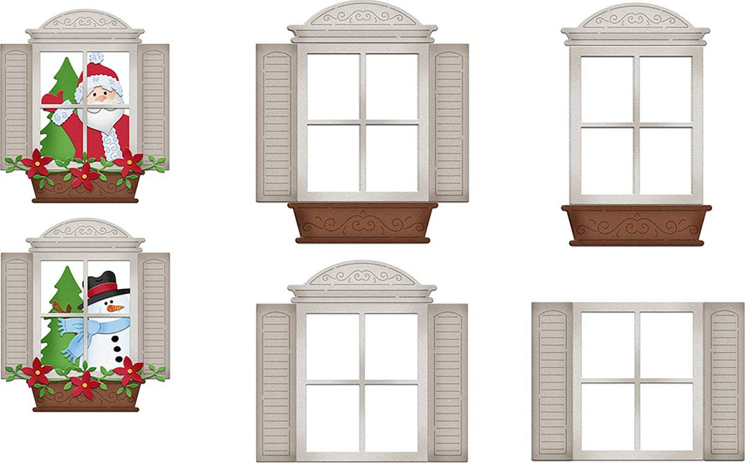 CC-357 Dies-Window W/Shutters 2.4 inches to 3.8 inches , White