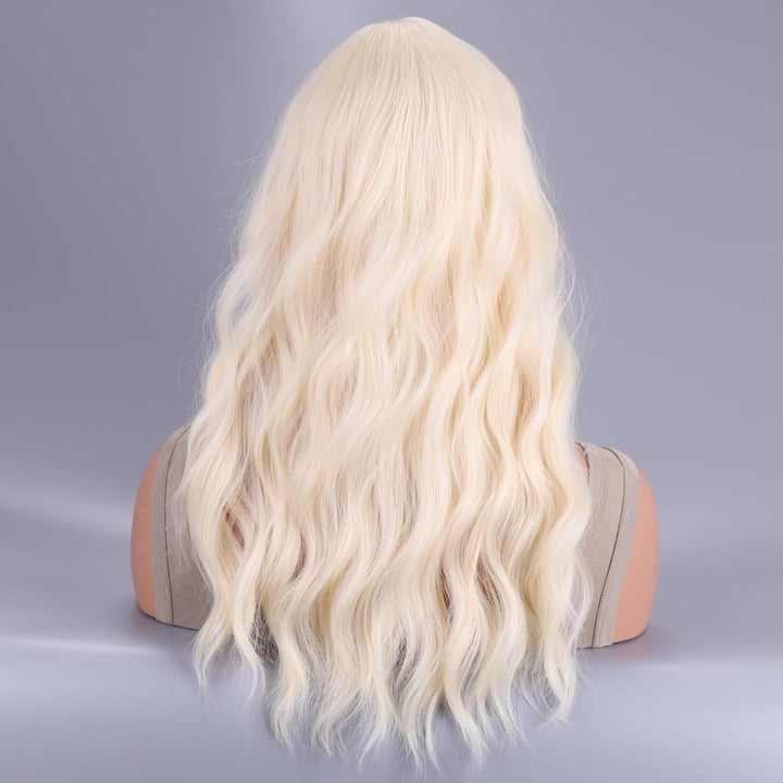 Ombre Wig Long Wavy 2 Tone Black and Purple Ombre Wig Dark Roots Heat Resistant Fiber Full Wigs for Women (Black to Purple)