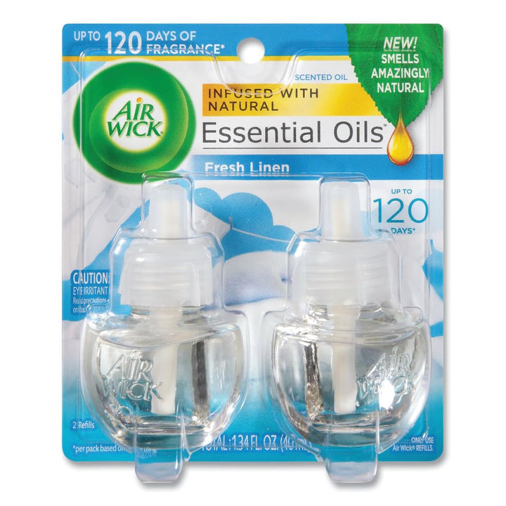 Plug in Scented Oil Refill, 2 ct, Fresh Linen, Air Freshener, Essential Oils