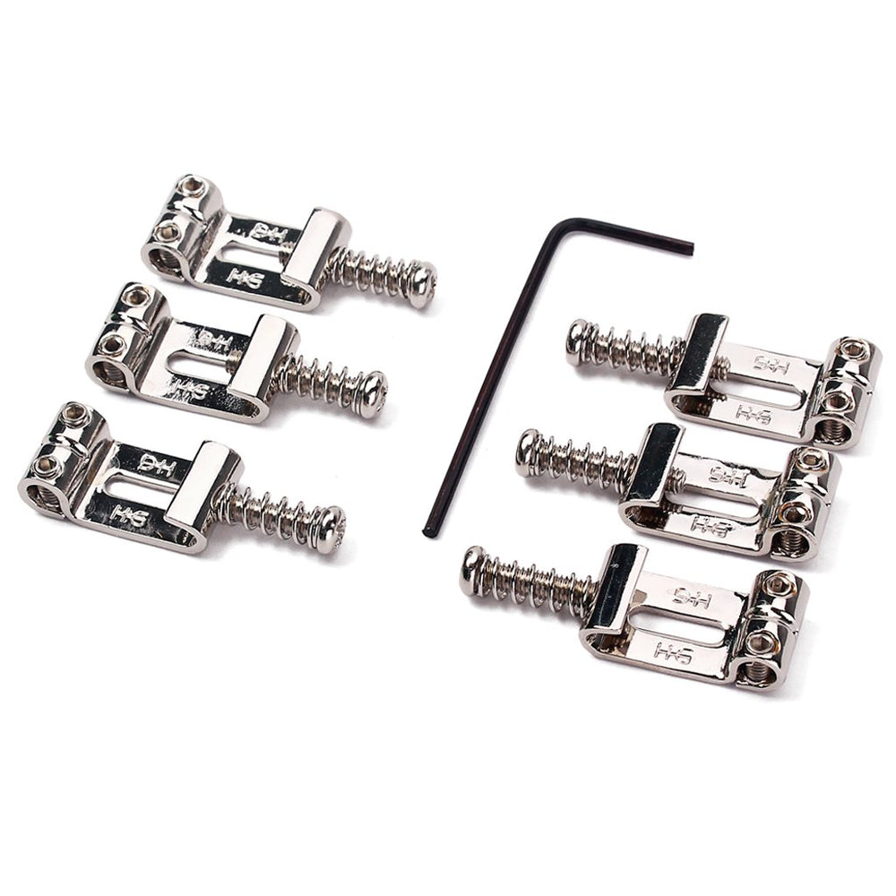 Electric Guitar Saddle,Guitar 6 Roller Bridge Saddles,for Strat Tele Electronic Guitar Chrome