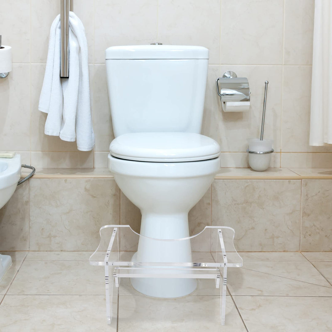 Acrylic Toilet Stool for Adults,Potty Stool Clear Toilet Step Foot Toilet Stool Portable Stool for Bathroom Women Men(6.5 Inch)