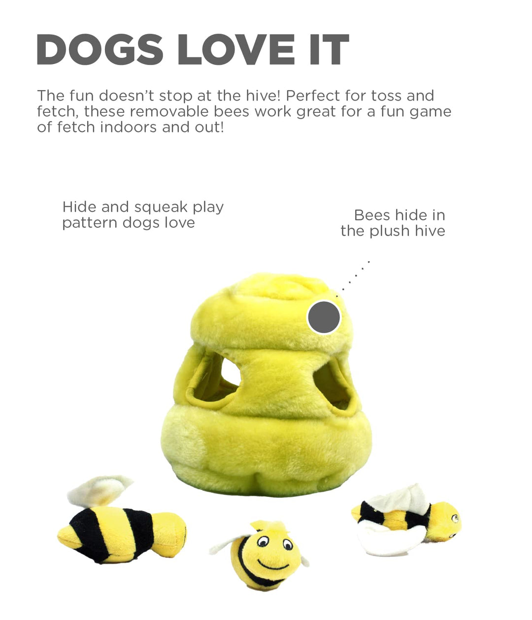 Hide A Bee Plush Dog Toy Puzzle