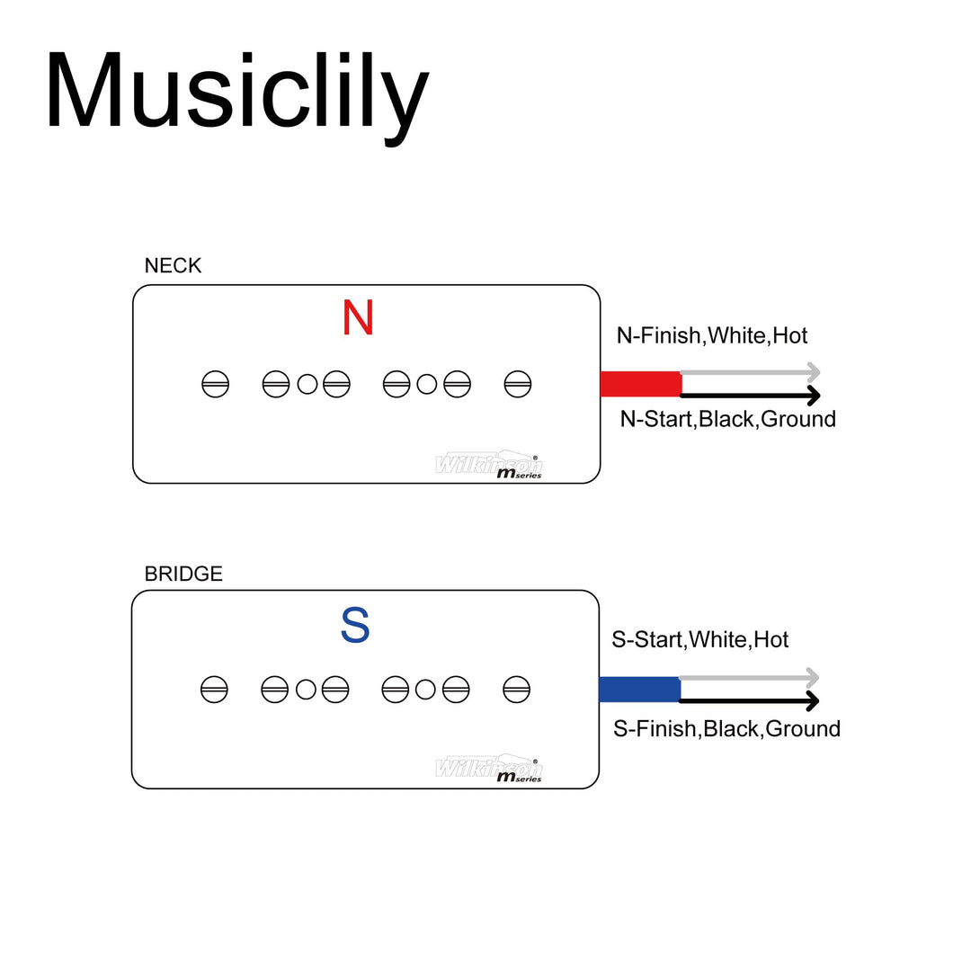 Wilkinson M Series Alnico 5 P90 Soapbar Pickups Neck and Bridge Set for Les Paul/SG Electric Guitar, Cream