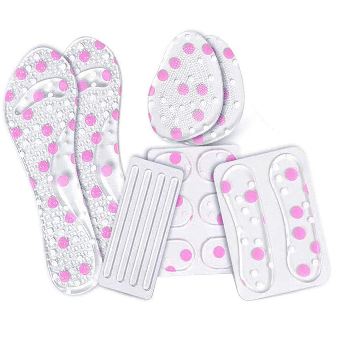 Set of 6 High Heel Anti-loose Shoe Straps Band Gel Heel Strips Pad Shoe Insert Stickers 3/4 Arch Support Metatarsal Pad Silicone Shoe Cushions