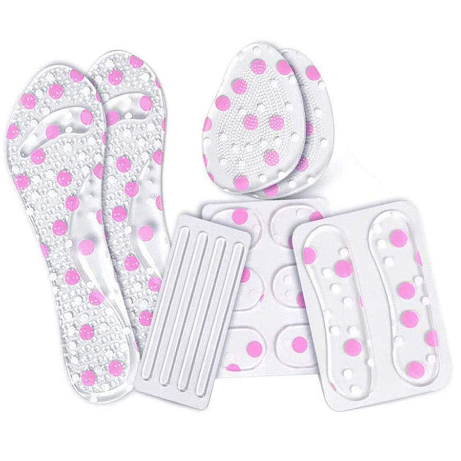 Set of 6 High Heel Anti-loose Shoe Straps Band Gel Heel Strips Pad Shoe Insert Stickers 3/4 Arch Support Metatarsal Pad Silicone Shoe Cushions