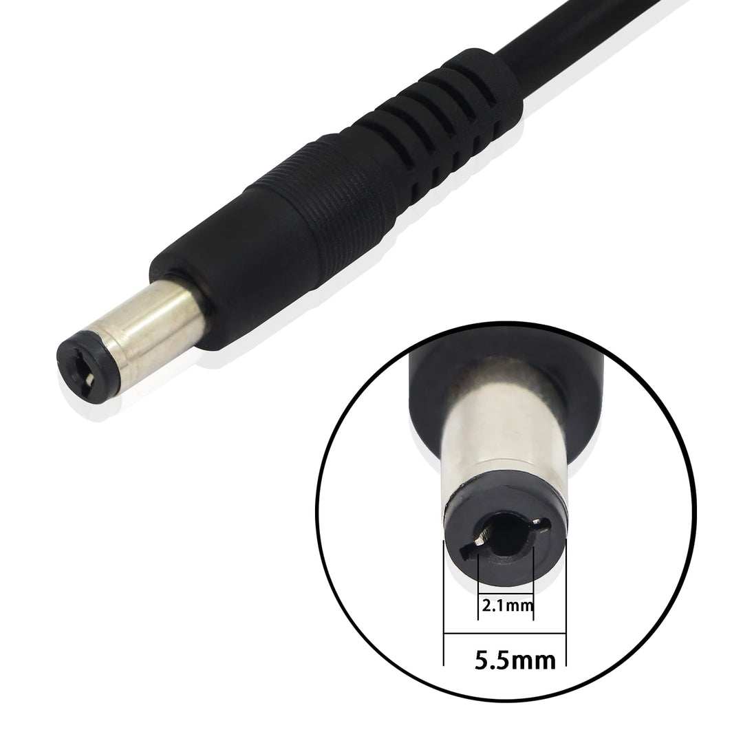 12V DC Car Charger Auto Power Supply 22AWG with Switch Button Cable DC 5.5mm x 2.1mm to Car Cigarette Lighter Male Plug Cable with Indicator Light(3M)