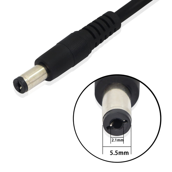 12V DC Car Charger Auto Power Supply 22AWG with Switch Button Cable DC 5.5mm x 2.1mm to Car Cigarette Lighter Male Plug Cable with Indicator Light(3M)