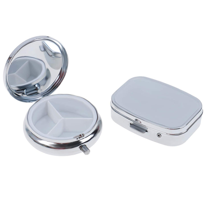 Pill Box Small Medicine Pill Case Portable Medicine Tablet Vitamin Holder Organizer for Purse Pocket Travel Gifts (Pack of 2)