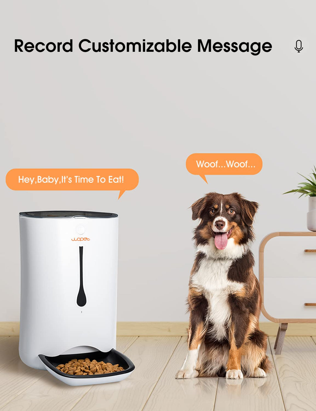 Automatic Pet Feeder Food Dispenser for Cats and Dogs–Features: Distribution Alarms,Portion Control,Voice Recorder, & Programmable Timer for up to 4 Meals per Day