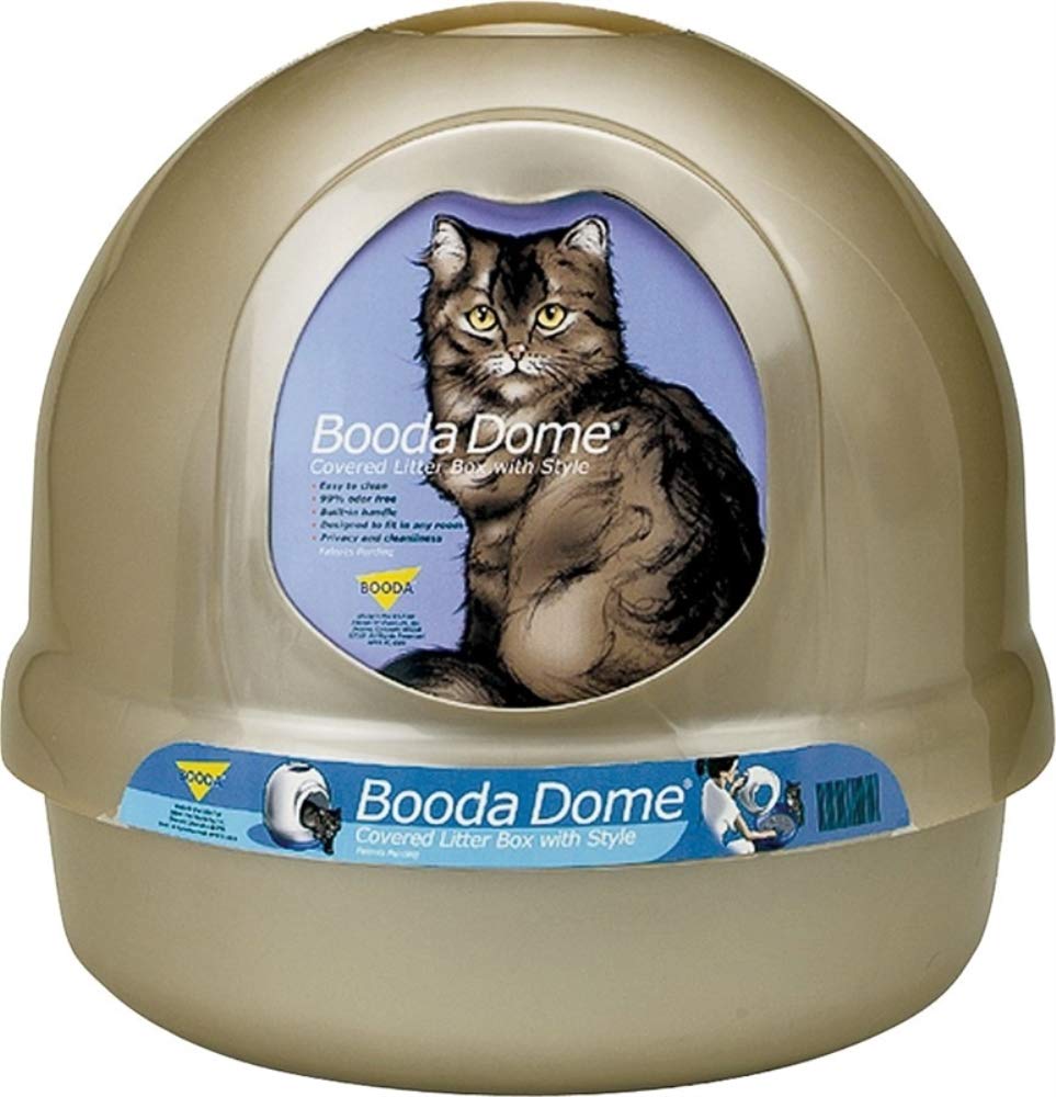 Booda Dome Cat Litter Box for Indoor Cats , Titanium, Made in USA, One Size