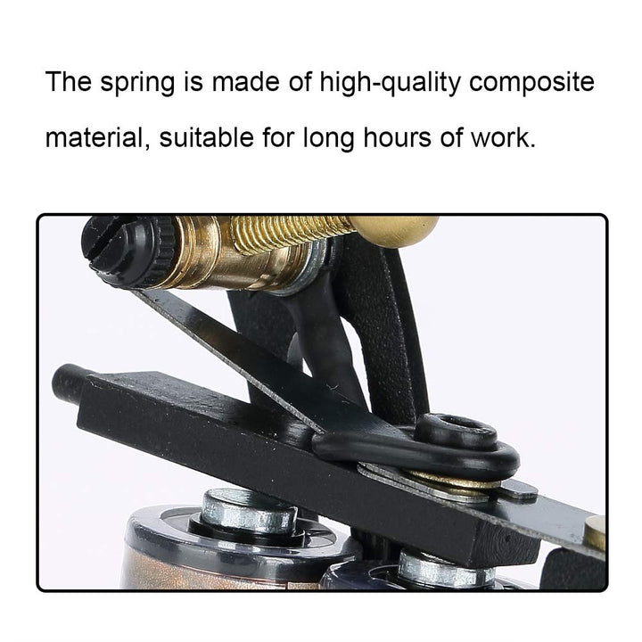 Coil Tattoo Machine, Tattoo Shader Machine, Professional Tattooist Shader Tattoo Machine Liner Shader Gun 10 Wrap Copper Coils Coloring Coating Tool Coils Tattoo Machine Liner & Shader
