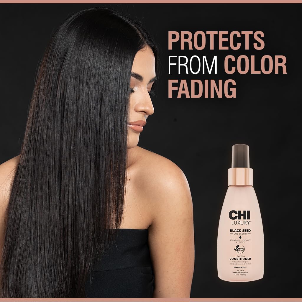 Luxury Black Seed Oil Leave-In Conditioner, Moisturizing Treatment To Strengthen Hair, Thermal Protectant, Sulfate, Paraben & Gluten-Free, 4 Oz