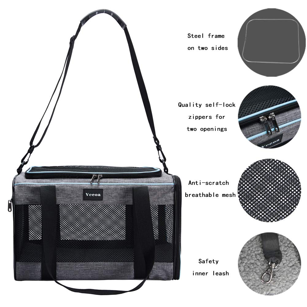 17.5x11x11 Inches Cat, Dog Carrier for Pets Up to 16 Lbs, Soft-Sided Cat Bag Animal Carriers Travel Puppy Carry As a Toy of Fabric Pet Home