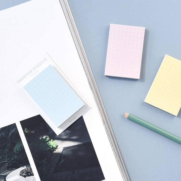 Smoothie ver.2 Grid Sticky-it - 5p Set Self-Adhesive Memo Pad 50 Sheets