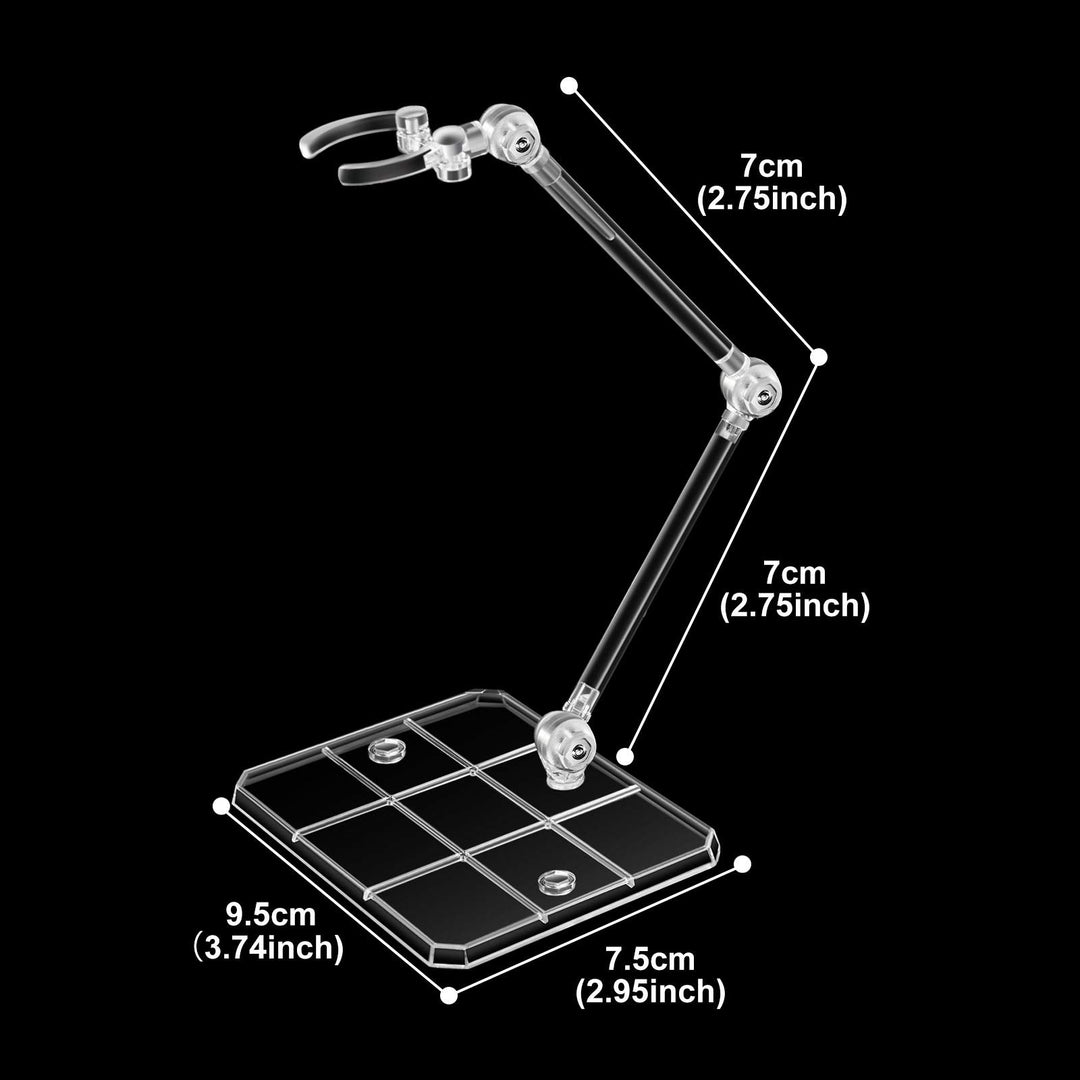 9 Pieces Action Figure Display Holder Base Clear Action Figure Display Stand Doll Model Support Stand Action Figures Doll Display Holder Compatible with HG RG SD SHF Gundam 1/144 Toy