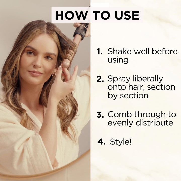 Coconut & Argan Oil Heat Protectant Leave-In Spray for All Hair Types, 450°F Heat Protection, Sulfate-Free, Paraben-Free, Dye-Free, Alcohol-Free, Adds Shine, 6.4 Fl Oz