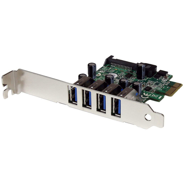 4-Port PCI Express SuperSpeed USB 3.0 Controller Card with UASP - 5Gbps - USB 3.0 Expansion Card with SATA Power , TAA (PEXUSB3S4V)