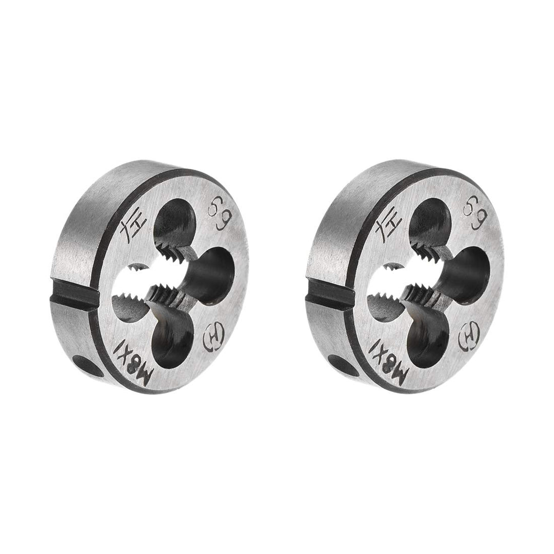 M8 X 1 Metric Round Die, Machine Thread Left Hand Threading Die, Alloy Tool Steel Screw Thread Cutting Die, 2pcs