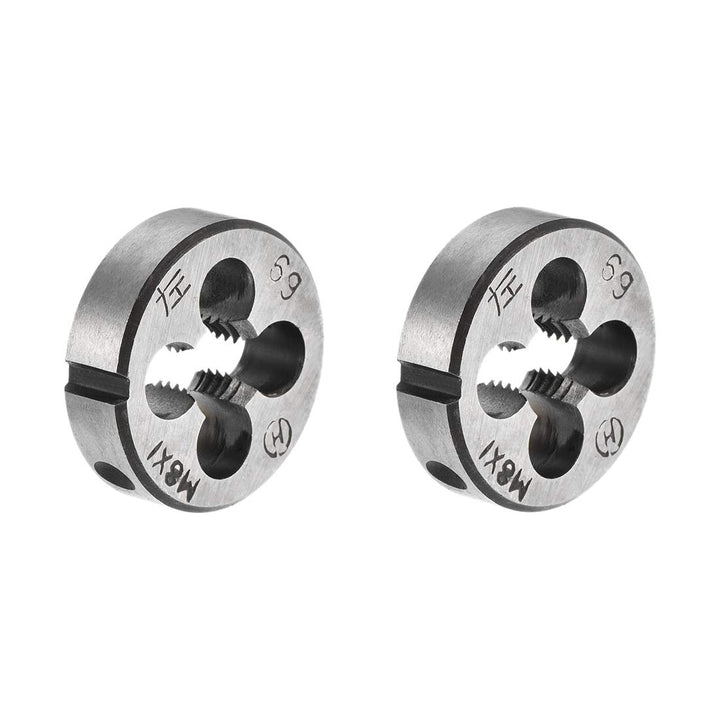 M8 X 1 Metric Round Die, Machine Thread Left Hand Threading Die, Alloy Tool Steel Screw Thread Cutting Die, 2pcs