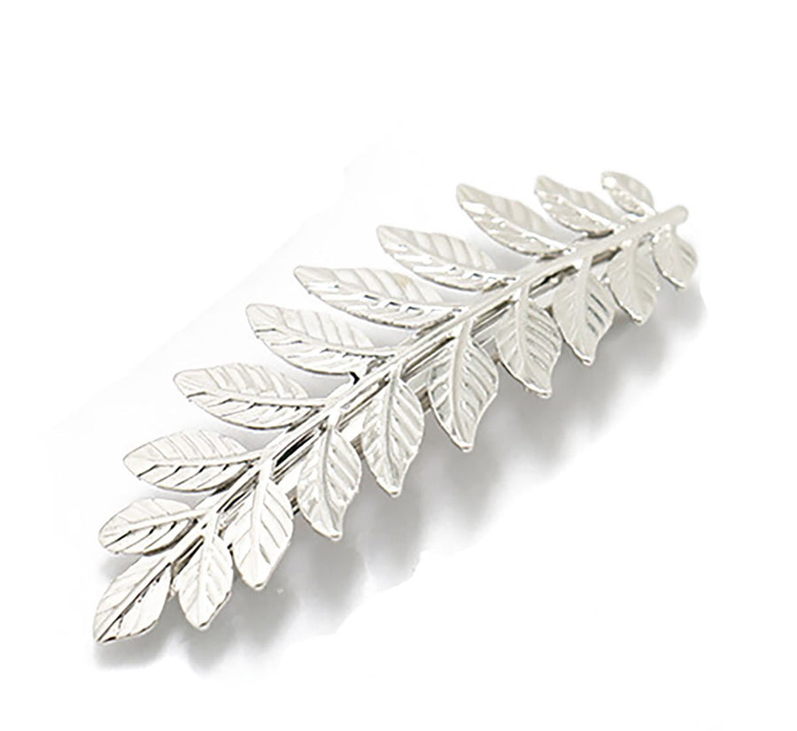 2PCS Girls Women Metal Leaf Branch French Updo Hair Pin Wedding Hair Clip Party Hairpins Hair Barrettes Hair Accessory (Silver)