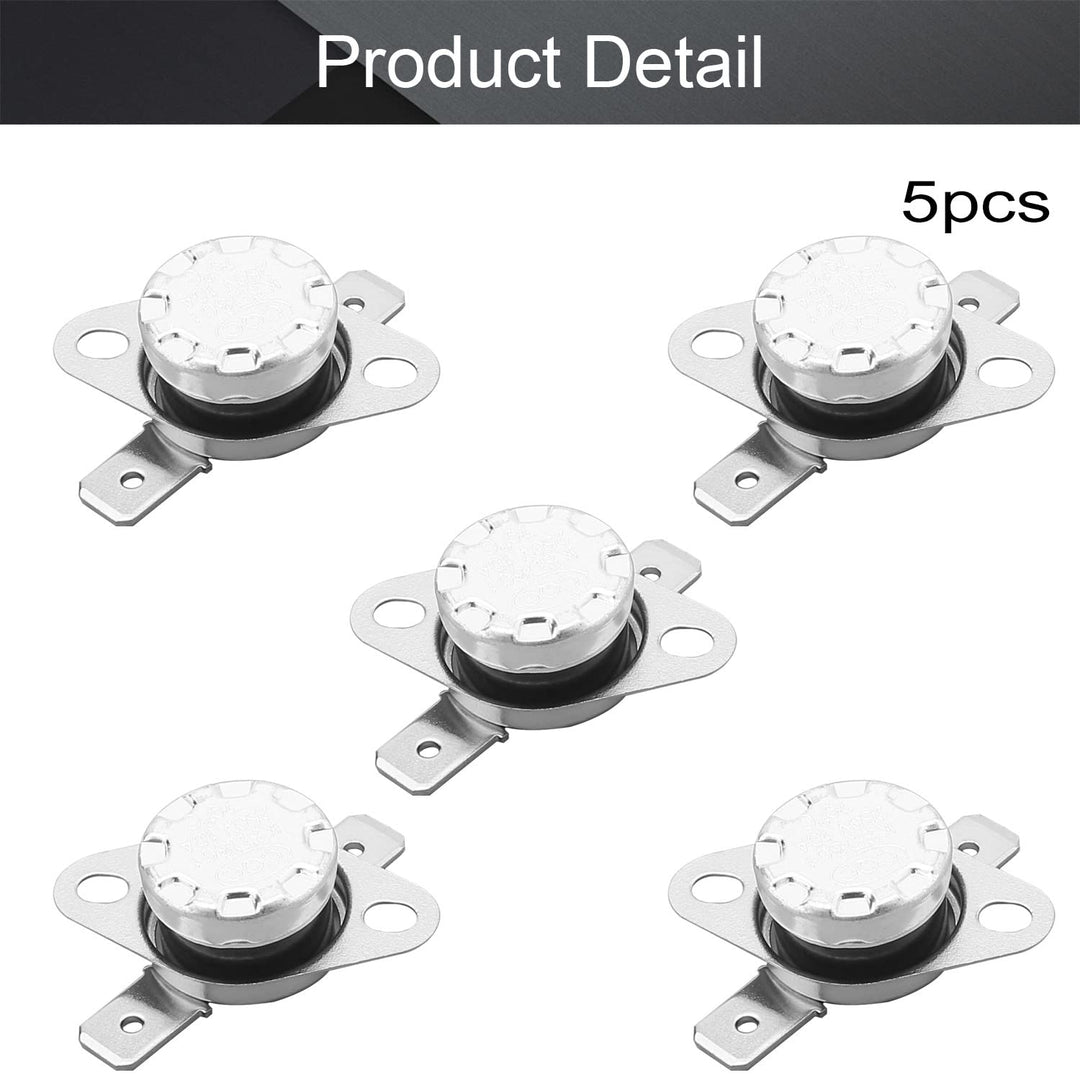 5Pcs KSD301 Thermostat 70°C/158°F Normally Closed N.C Snap Disc Limit Temperature Control Switch Microwave Thermostat Thermal