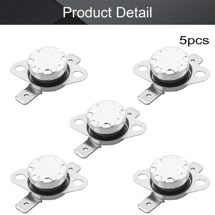 5Pcs KSD301 Thermostat 70°C/158°F Normally Closed N.C Snap Disc Limit Temperature Control Switch Microwave Thermostat Thermal