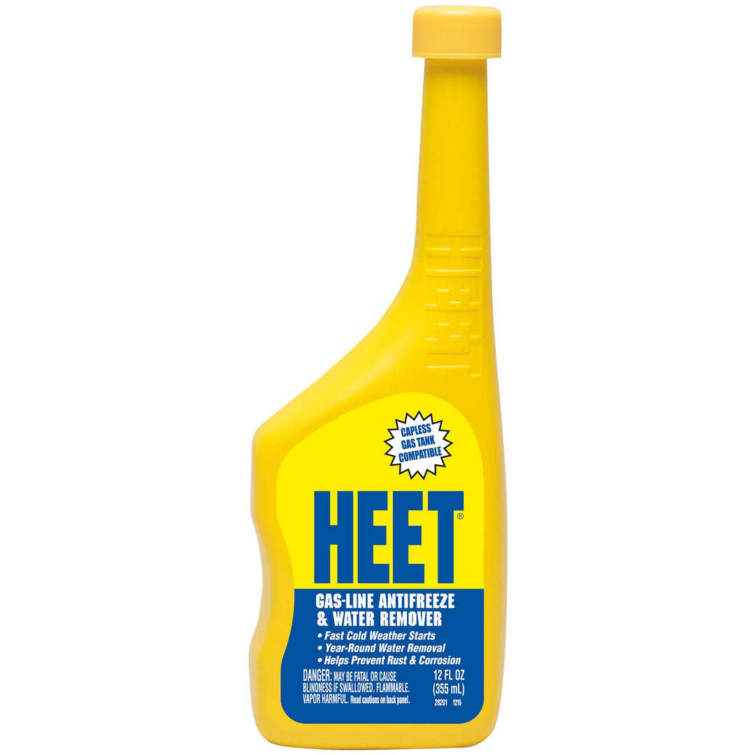HEET Gas-Line Antifreeze And Water Remover - Removes Water From Fuel System - Prevents Gas-Line Freezing - Optimal For Winter Use Fast Cold Weather Starts, 12 fl. oz. (28201)