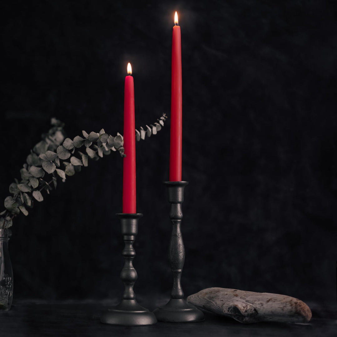 12-Inch, Red : Bluecorn Naturals Pure Beeswax Taper, 4-Pair (8 Candles) - 12-Inch, Red