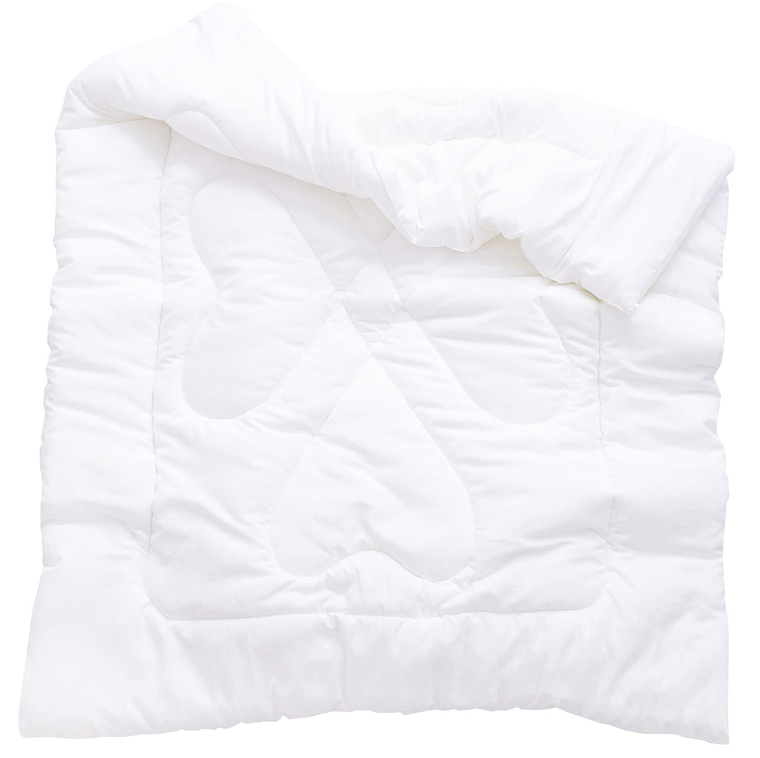 Boys Girls Crib Toddler White Comforter Down Alternative Quilt Fluffy Duvet Insert for Spring Autumn Machine Washable (47 X 59, White 2.3 Pound)