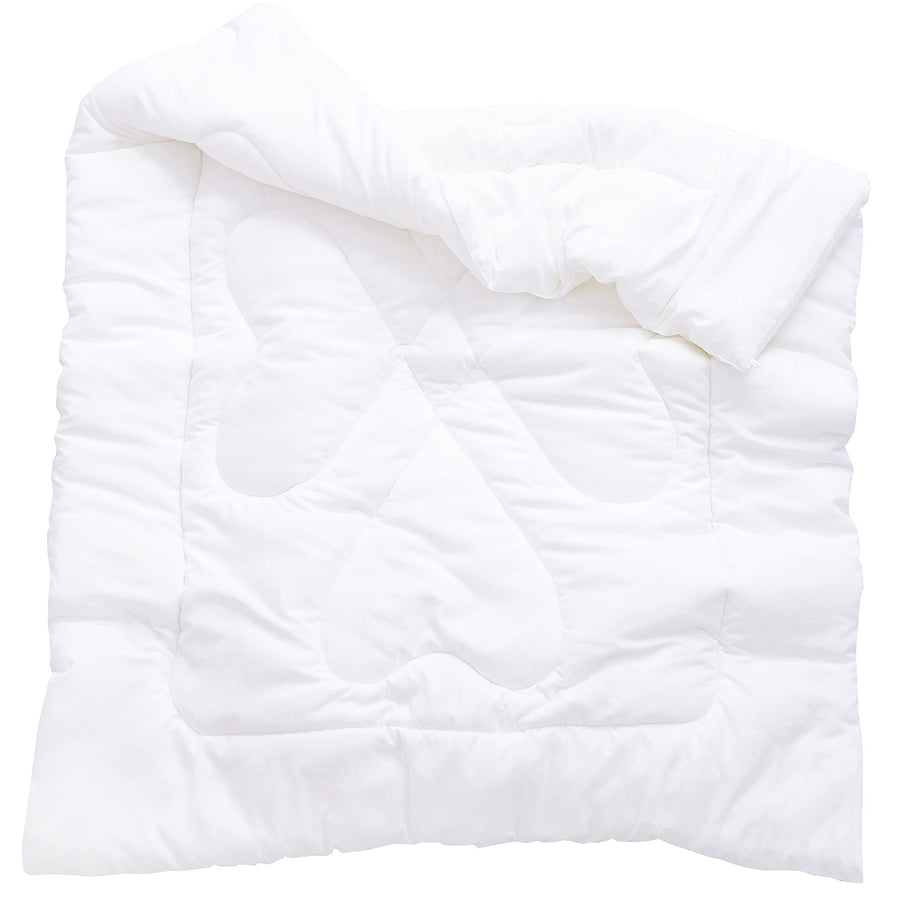 Boys Girls Crib Toddler White Comforter Down Alternative Quilt Fluffy Duvet Insert for Spring Autumn Machine Washable (47 X 59, White 2.3 Pound)