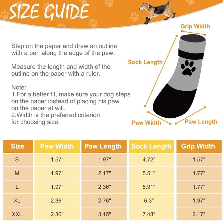 Dog Socks for Hardwood Floors,Outdoor Anti Slip Waterproof Paw Protector,Dog Boots for Hot Pavement for All Season,Dog Grip Socks Prevent Licking for Small Medium Large Old Dogs