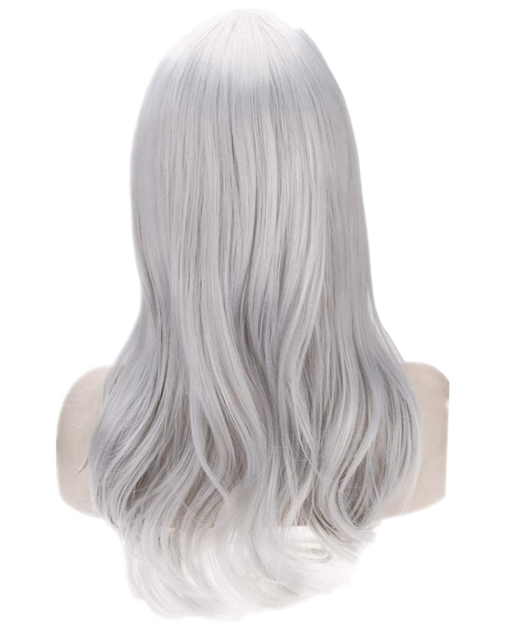 Wigs 28 Long Wavy Hair Heat Resistant Cosplay Wig for Women (Silver Grey)