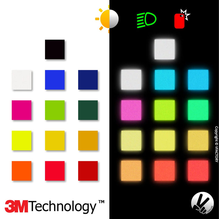 - Reflective Sticker Sheet for Bike, Motorcycle, Scooter, Helmets, Stroller/Multi-use - DIY Adhesive board - 3M Technology - High Visibility - Discreet - Optimised adhesion