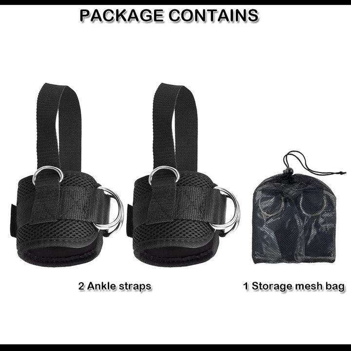 Ankle Straps for Cable Machines,Adjustable Comfort fit Neoprene, Reinforce Double D-Ring - Premium Ankle Cuffs to Improve Abdominal Muscles, Lift The Butts, Ankle Cuffs for Men & Women Gym Accessories