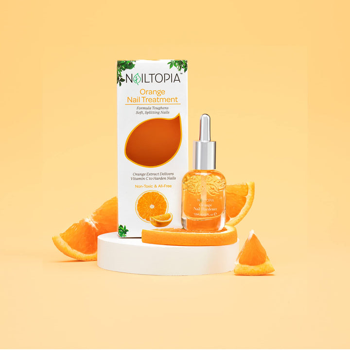 - Nail Treatment - Toughens Soft Splitting Nails - Plant-Based, Non Toxic, Bio-Sourced, Superfood Treatment with Vitamin C - Orange Extract (Clear) - 0.41 oz