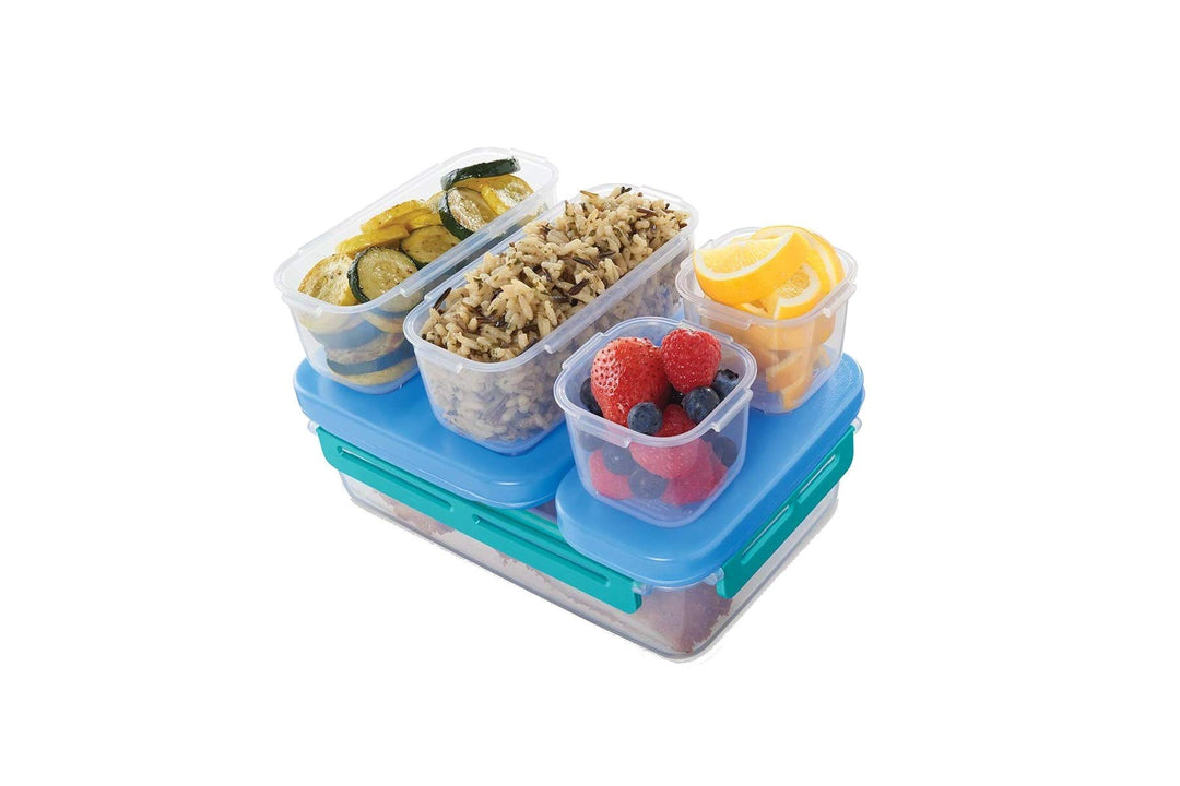 LunchBlox Leak-Proof Entree Lunch Container Kit, Large, Blue