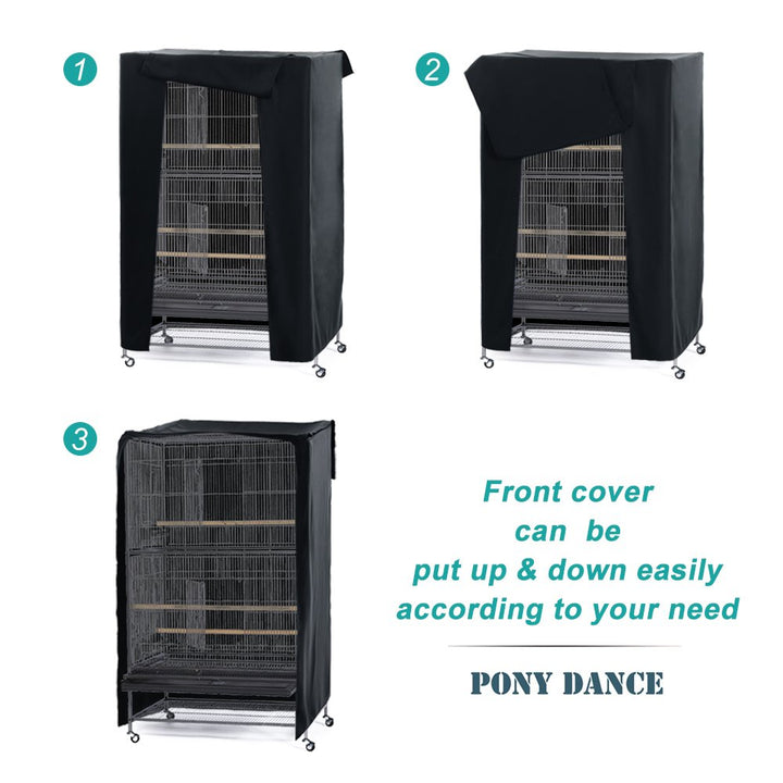 Pets Product Universal Birdcage Cover Blackout & Breathable Birdcage Cover for Pets' Good Night, Large, Black, 35 L x 25 W x 47 in H
