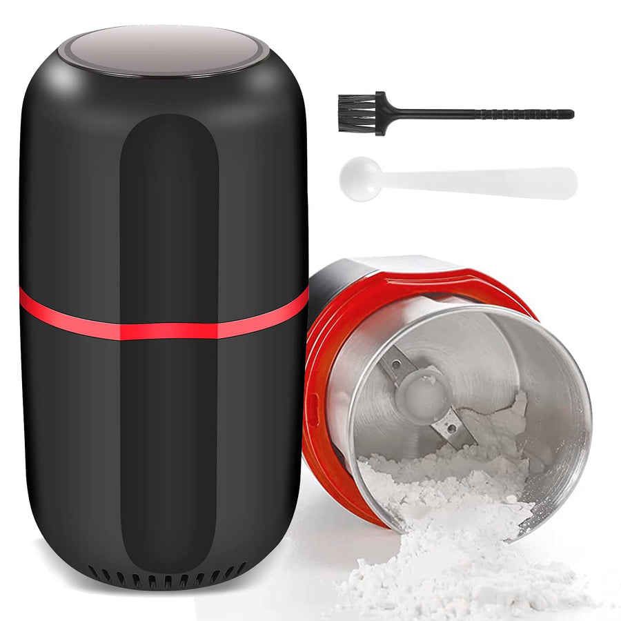 Electric Pill Crusher Grinder - Grind the Medication and Vitamin Tablets of Different Sizes into Fine Powder, Comes with Stainless Steel Blades to Crush Multiple Pills by Electric Pulverizer