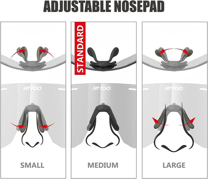 Frameless wrap around Cycling Sunglasses for Men, Cylindrical Lens Flexible Road bike riding sunglasses Lightweight