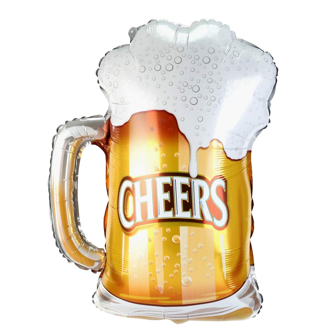 Beer Mug Cheers Foil Balloons,Wedding Birthday Party Decorations,2Pcs